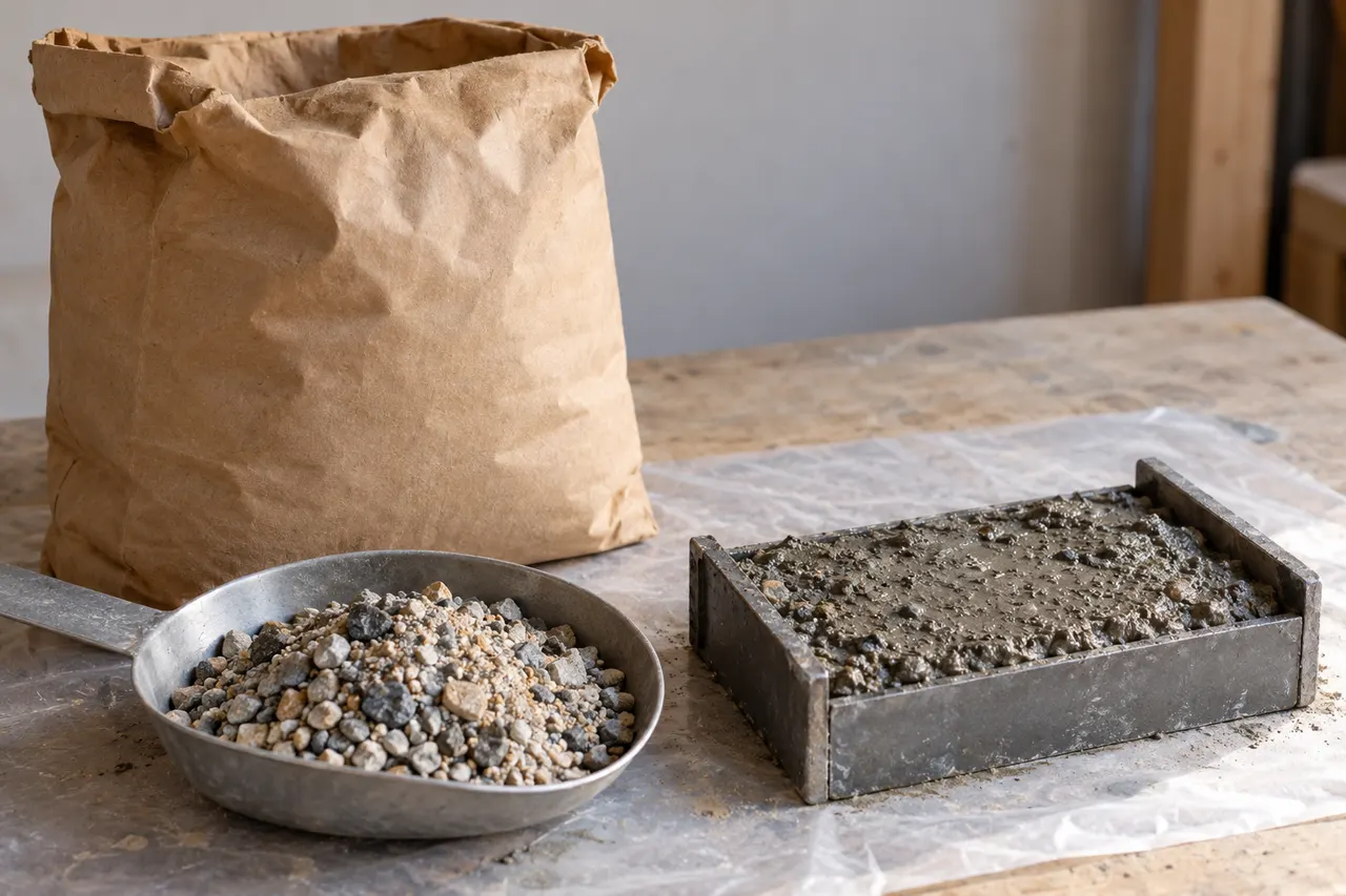 Bagged concrete mix reference — Allen