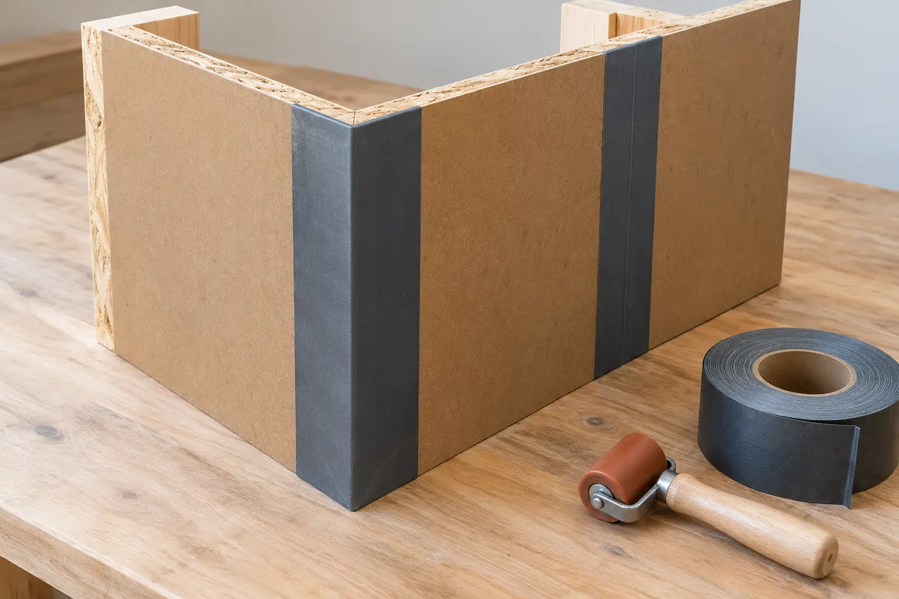 Integrated sheathing and seam treatment — Allen