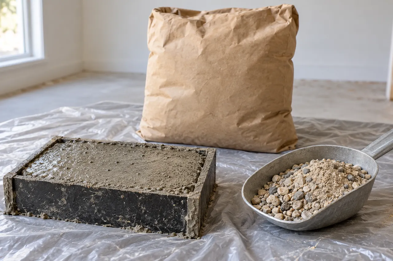 Bagged concrete mix reference — Bedford