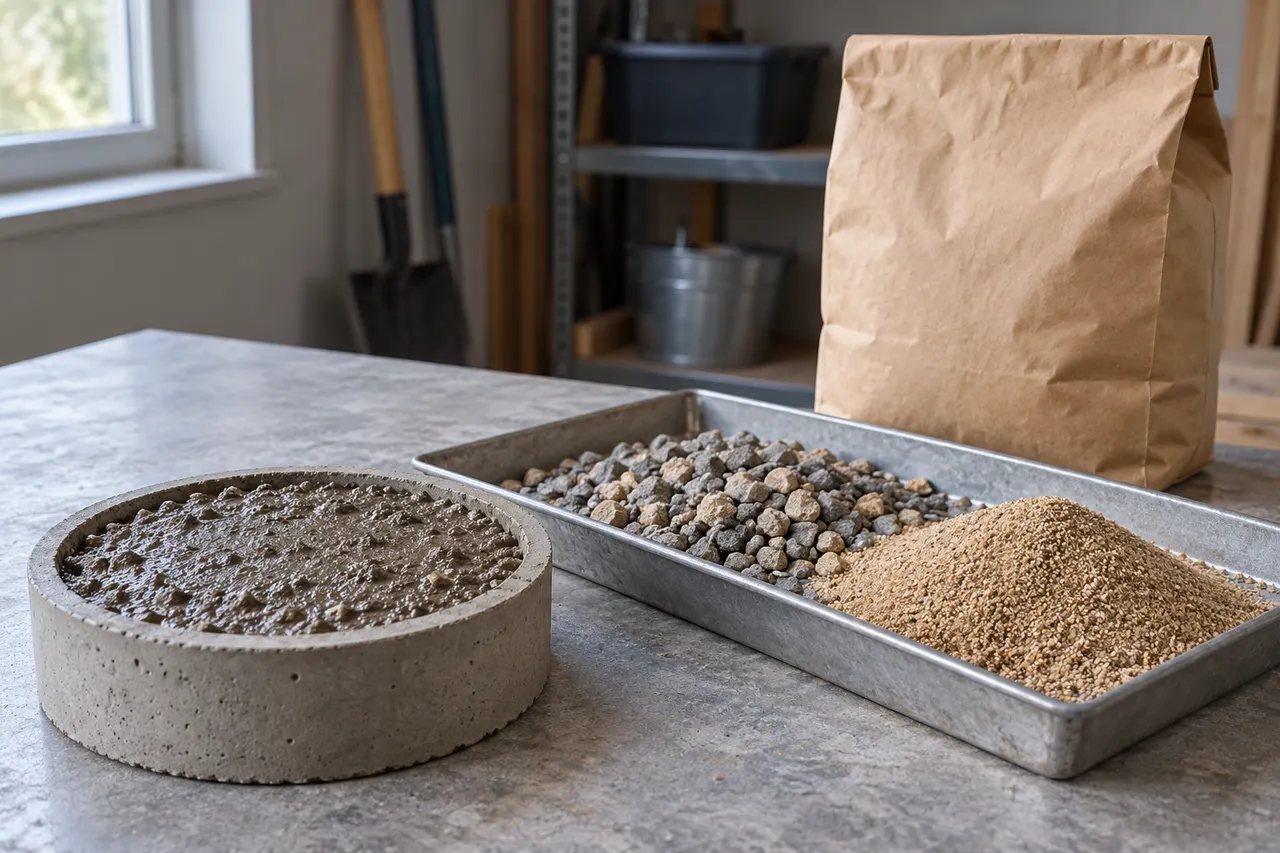 Bagged concrete mix reference — Cedar Hill