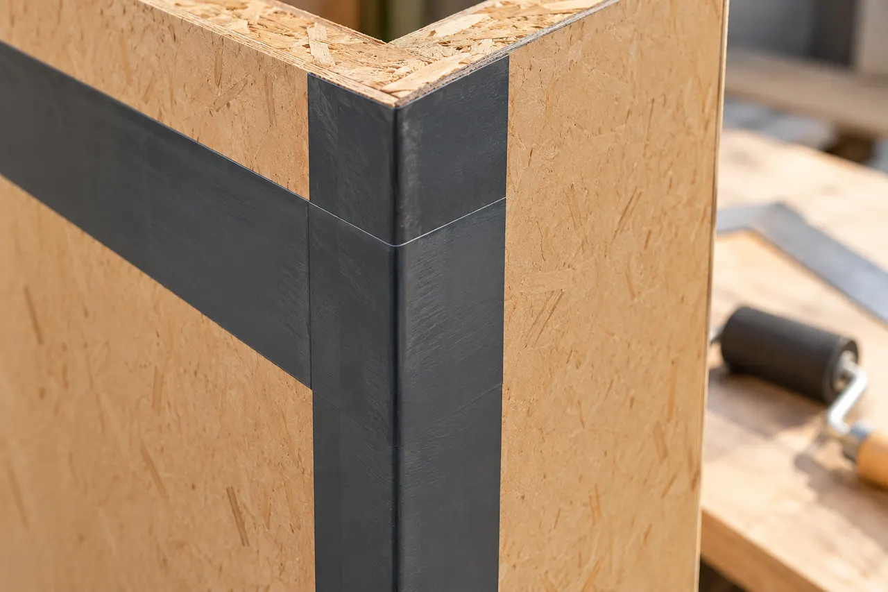 Integrated sheathing and seam treatment — Cedar Hill