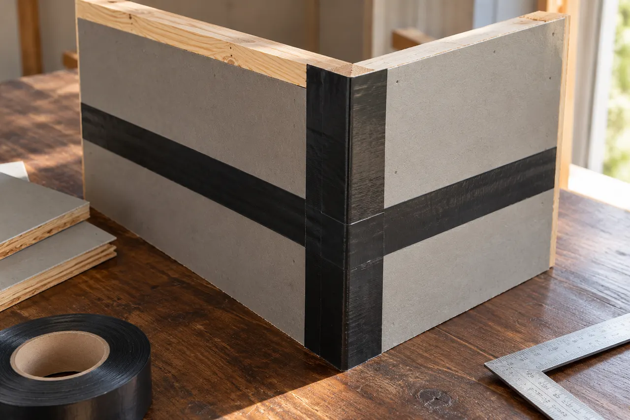 Integrated sheathing and seam treatment — Cedar Hill