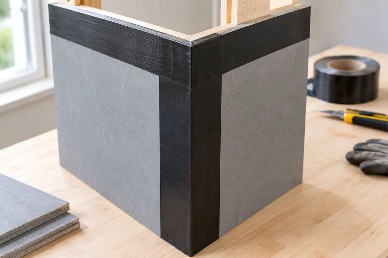Integrated sheathing and seam treatment — Cedar Hill