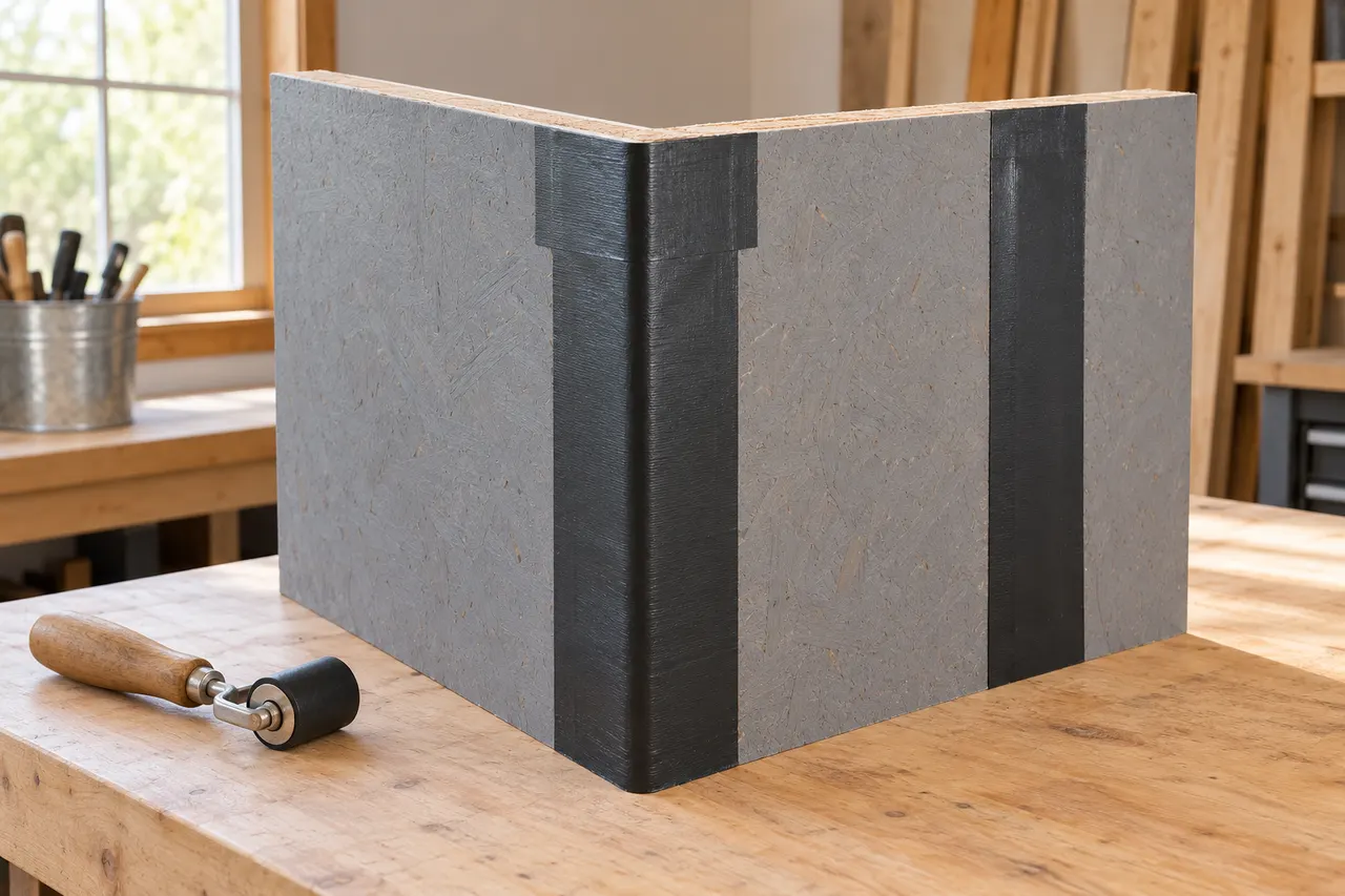 Integrated sheathing and seam treatment — DeSoto