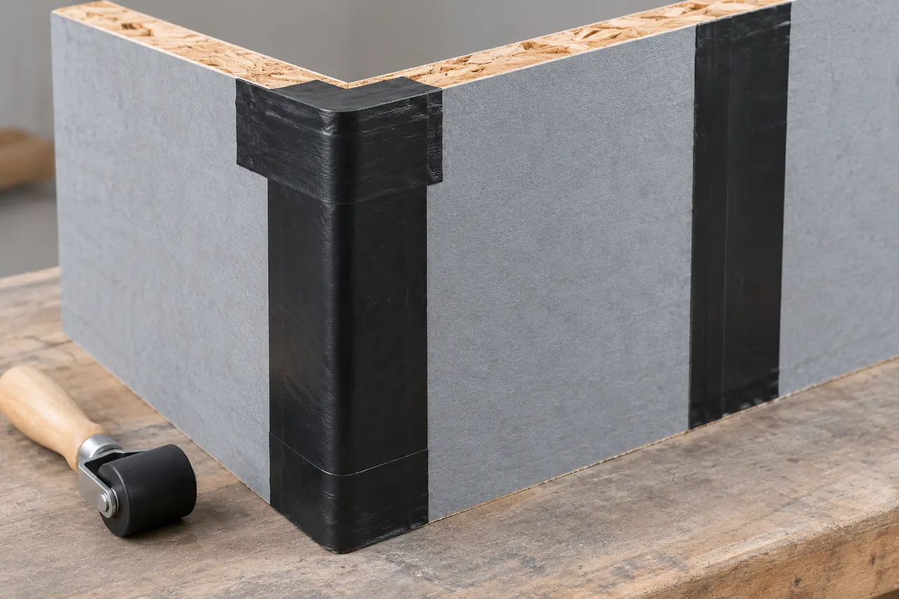 Integrated sheathing and seam treatment — Glenn Heights