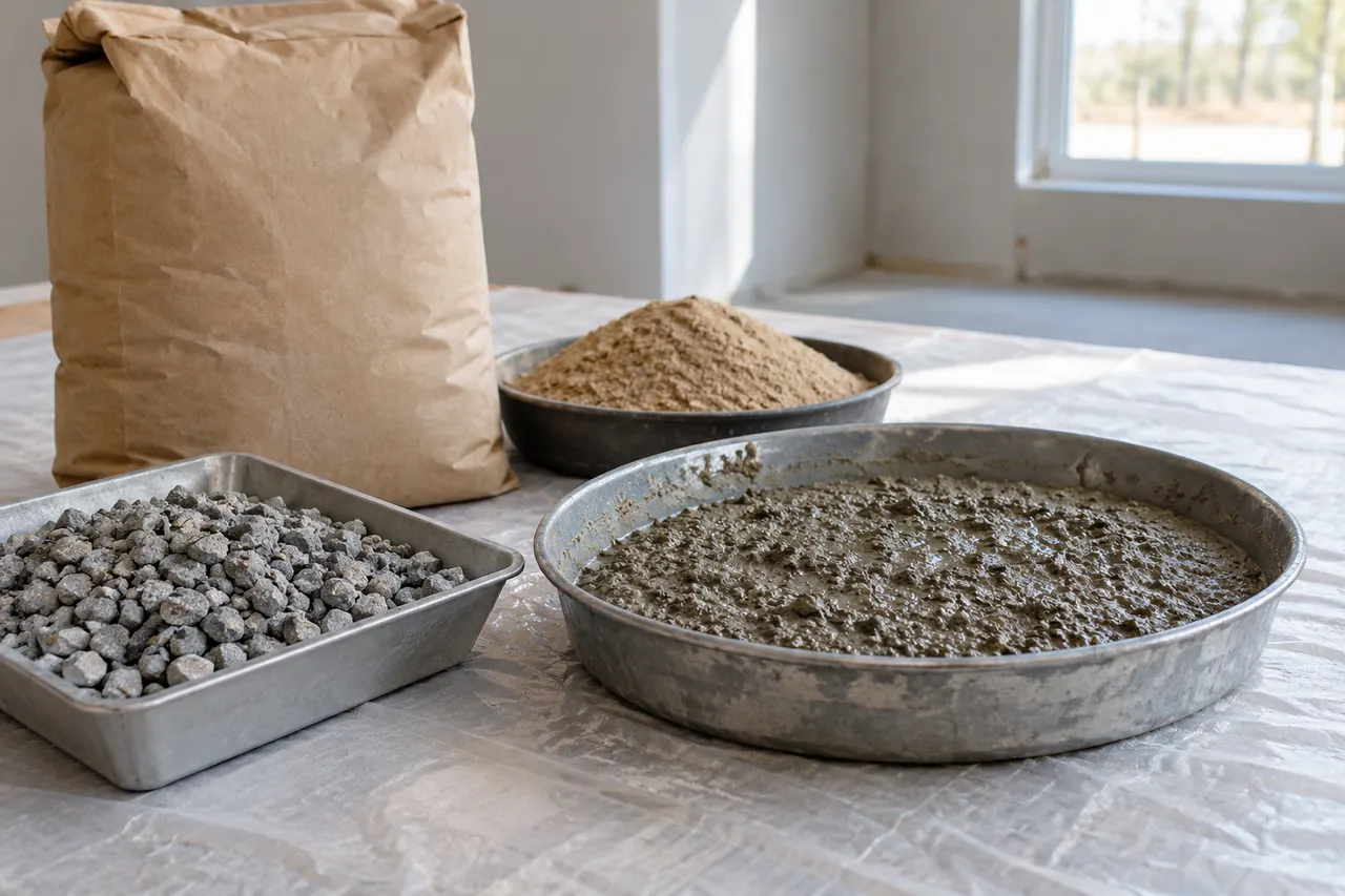 Bagged concrete mix reference — Hurst