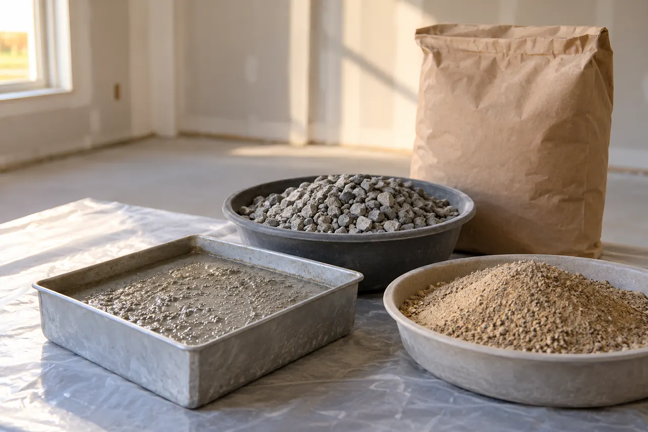 Bagged concrete mix reference — Irving