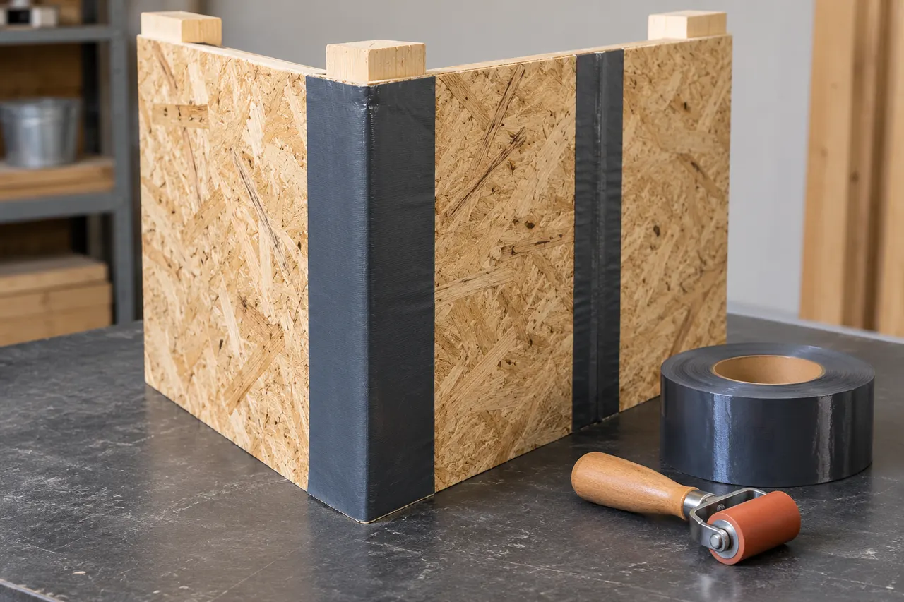 Integrated sheathing and seam treatment — Mansfield