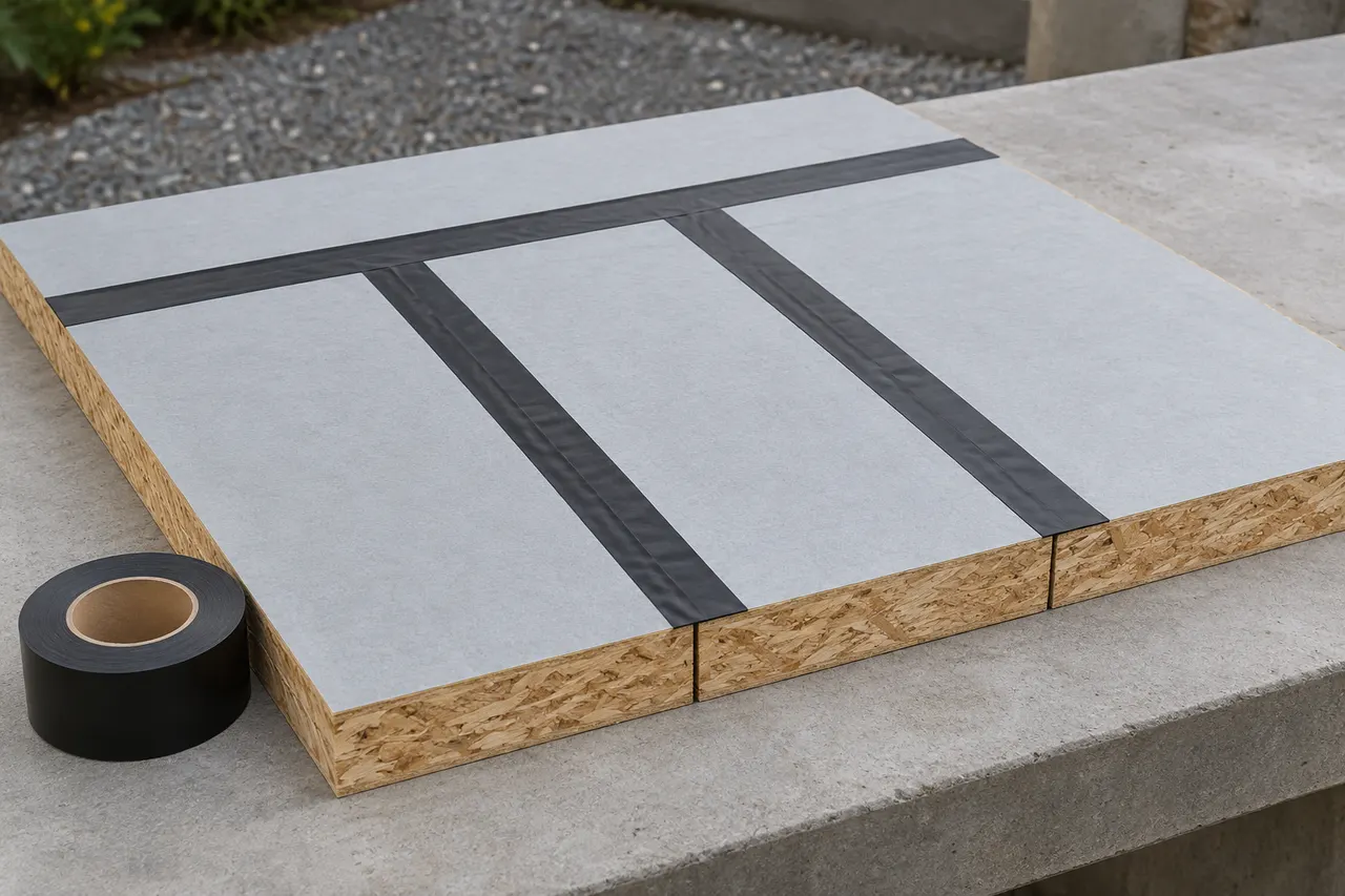 Integrated sheathing and seam treatment — Mansfield