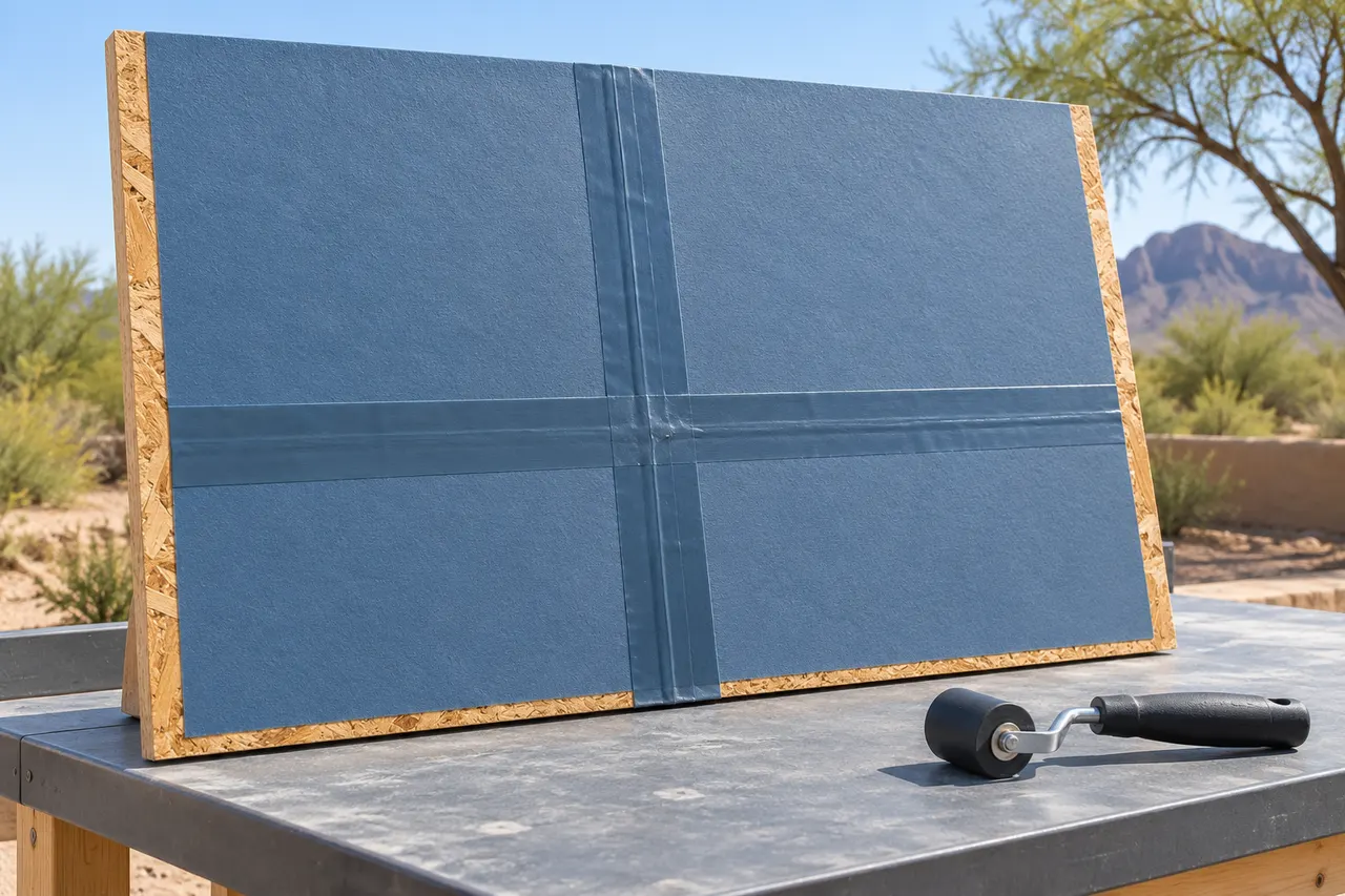Integrated sheathing and seam treatment — Mesquite