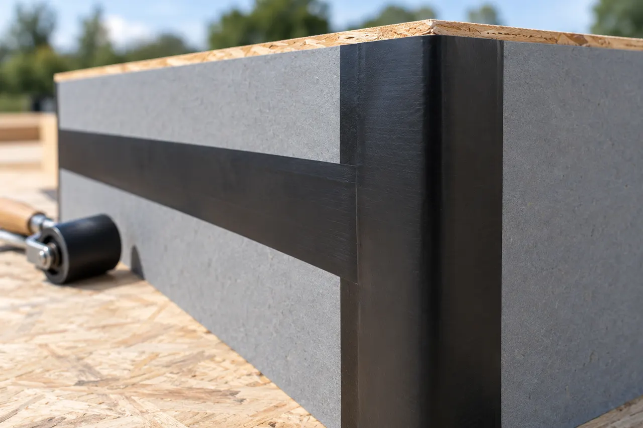 Integrated sheathing and seam treatment — Ovilla