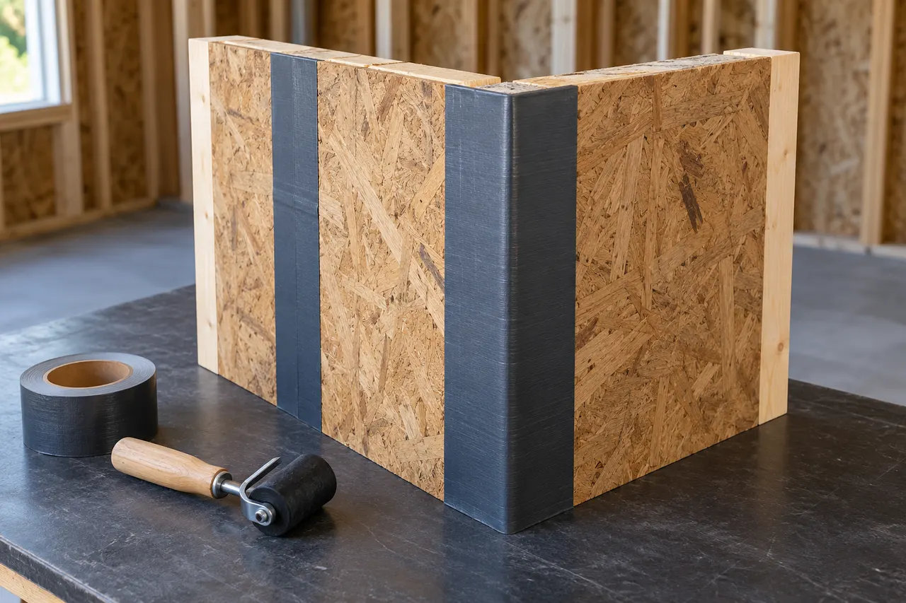 Integrated sheathing and seam treatment — Ovilla