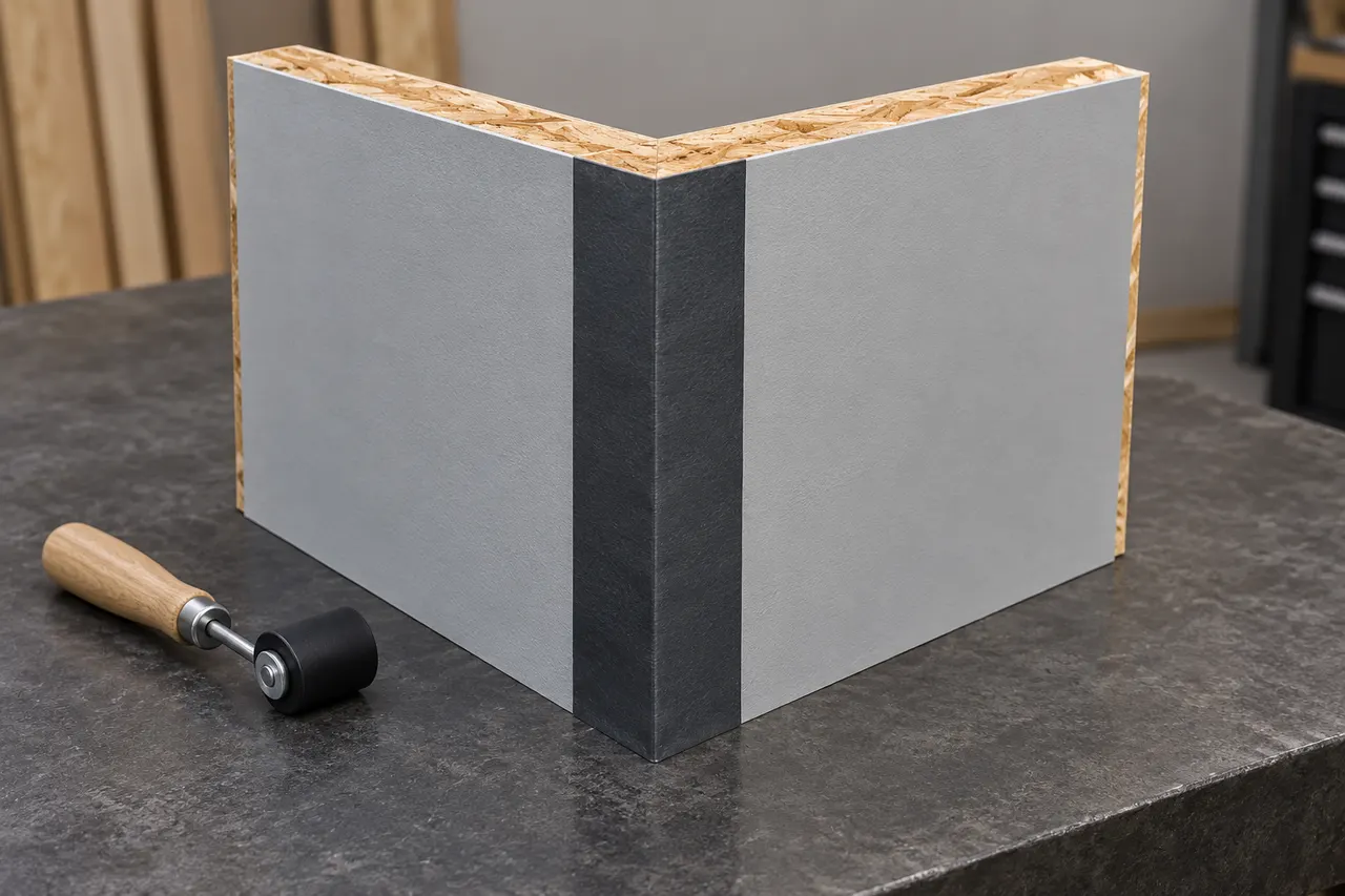 Integrated sheathing and seam treatment — Plano