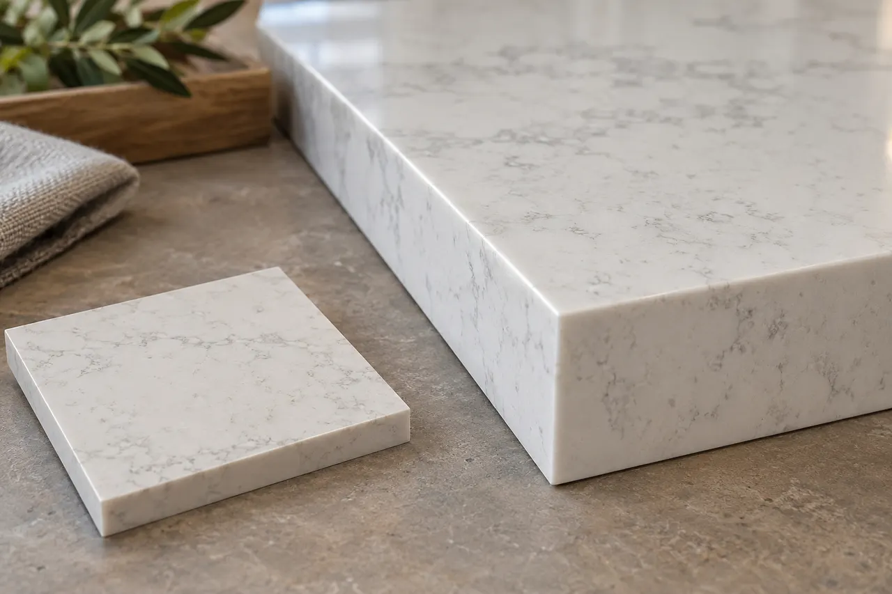 Quartz surface slabs — Red Oak