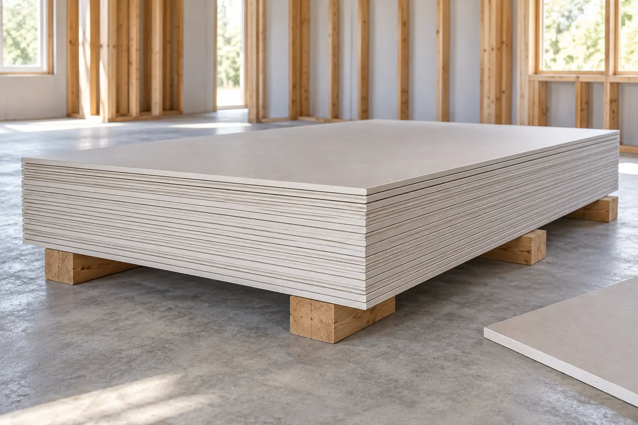 Gypsum wall and ceiling panels — Red Oak
