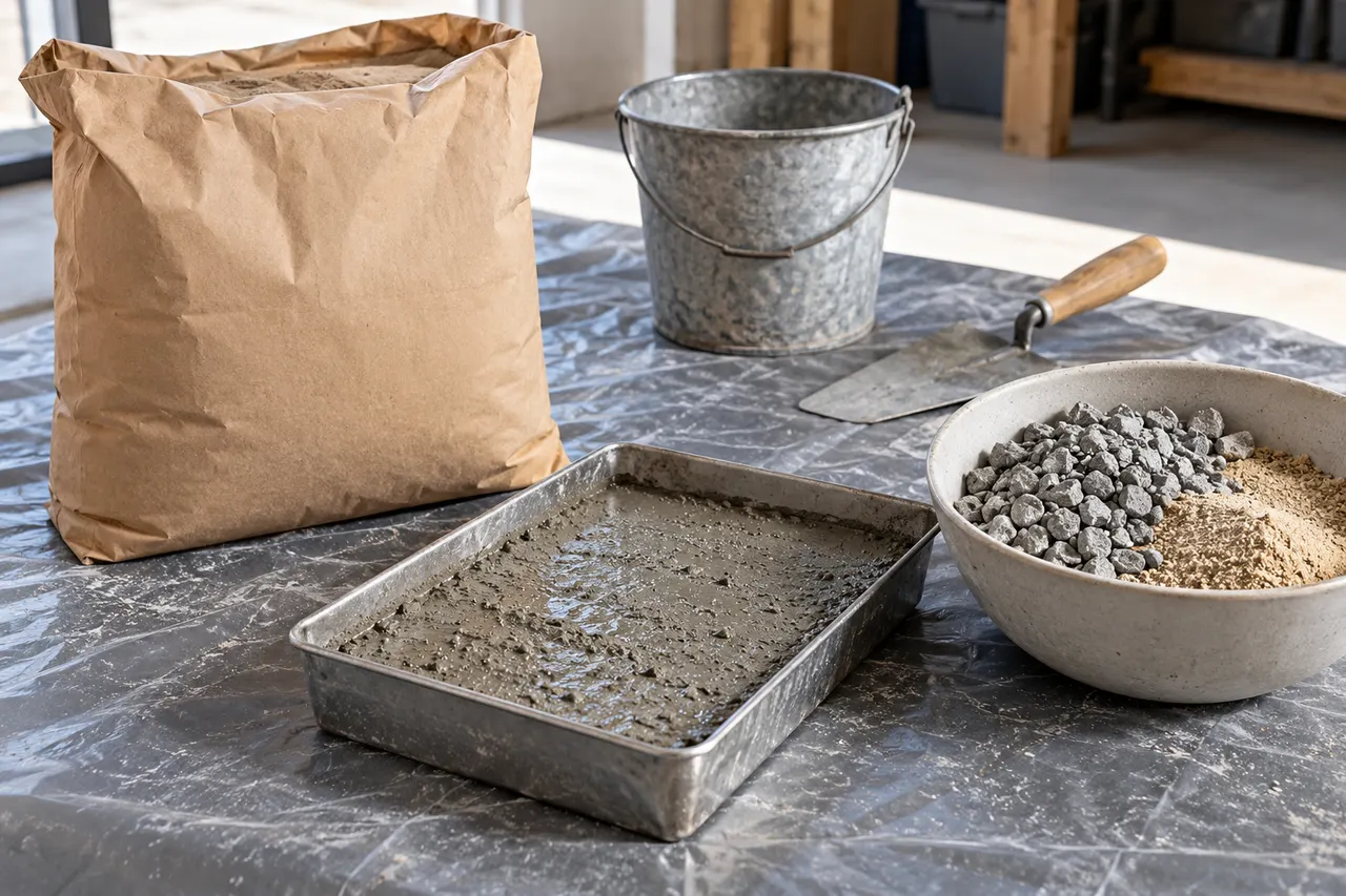 Bagged concrete mix reference — Red Oak