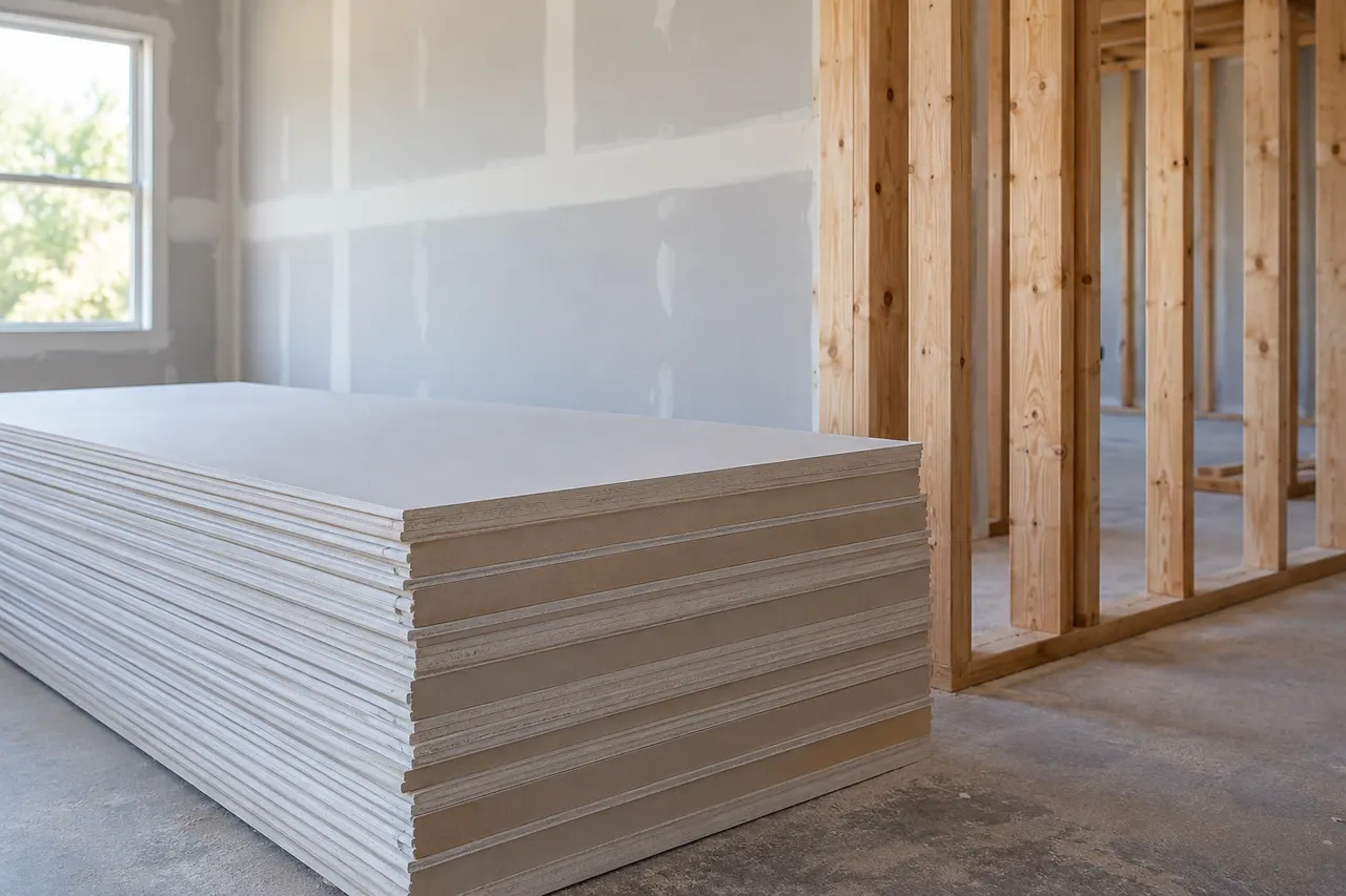 Gypsum wall and ceiling panels — Red Oak