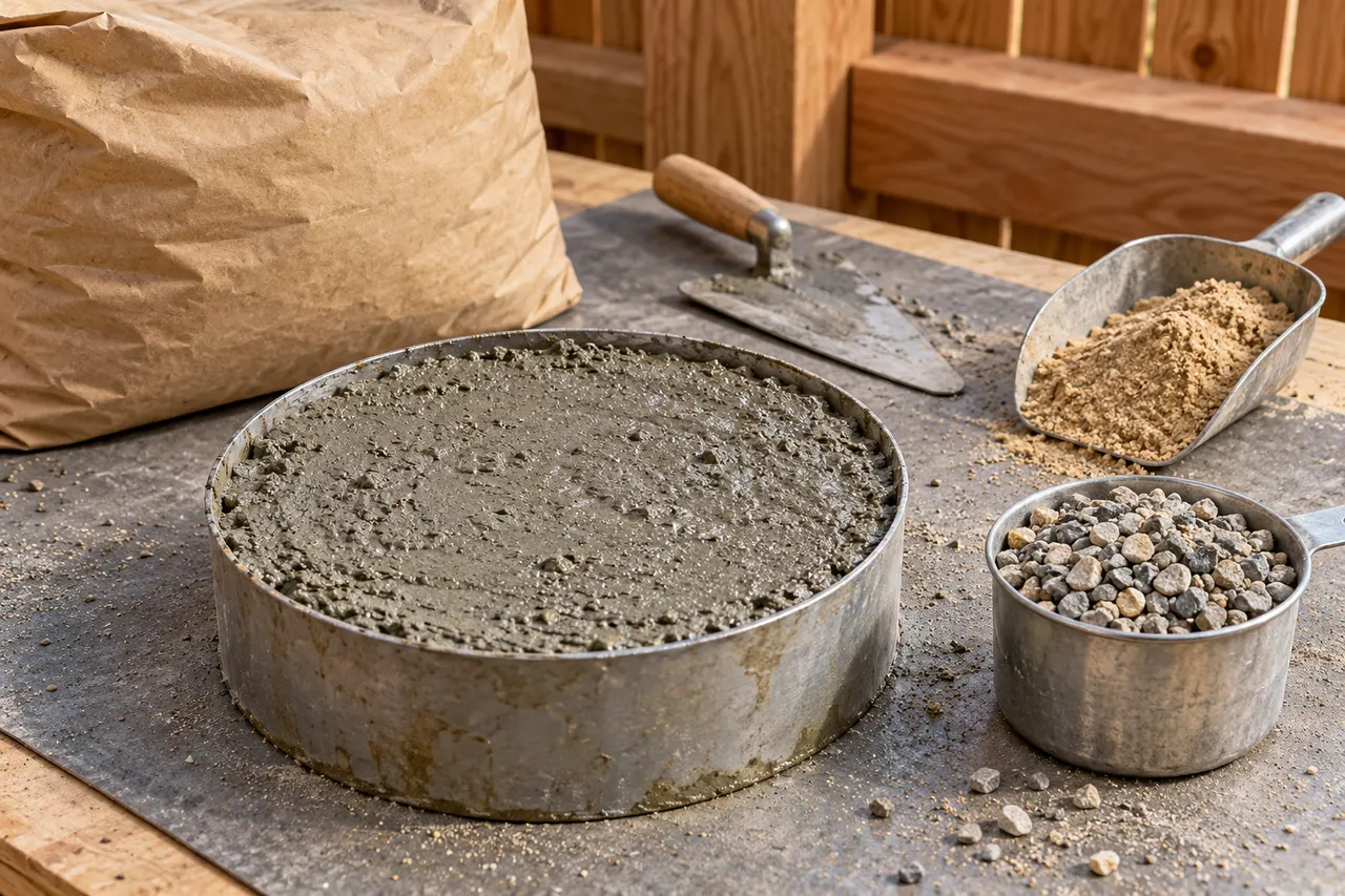Bagged concrete mix reference — Red Oak