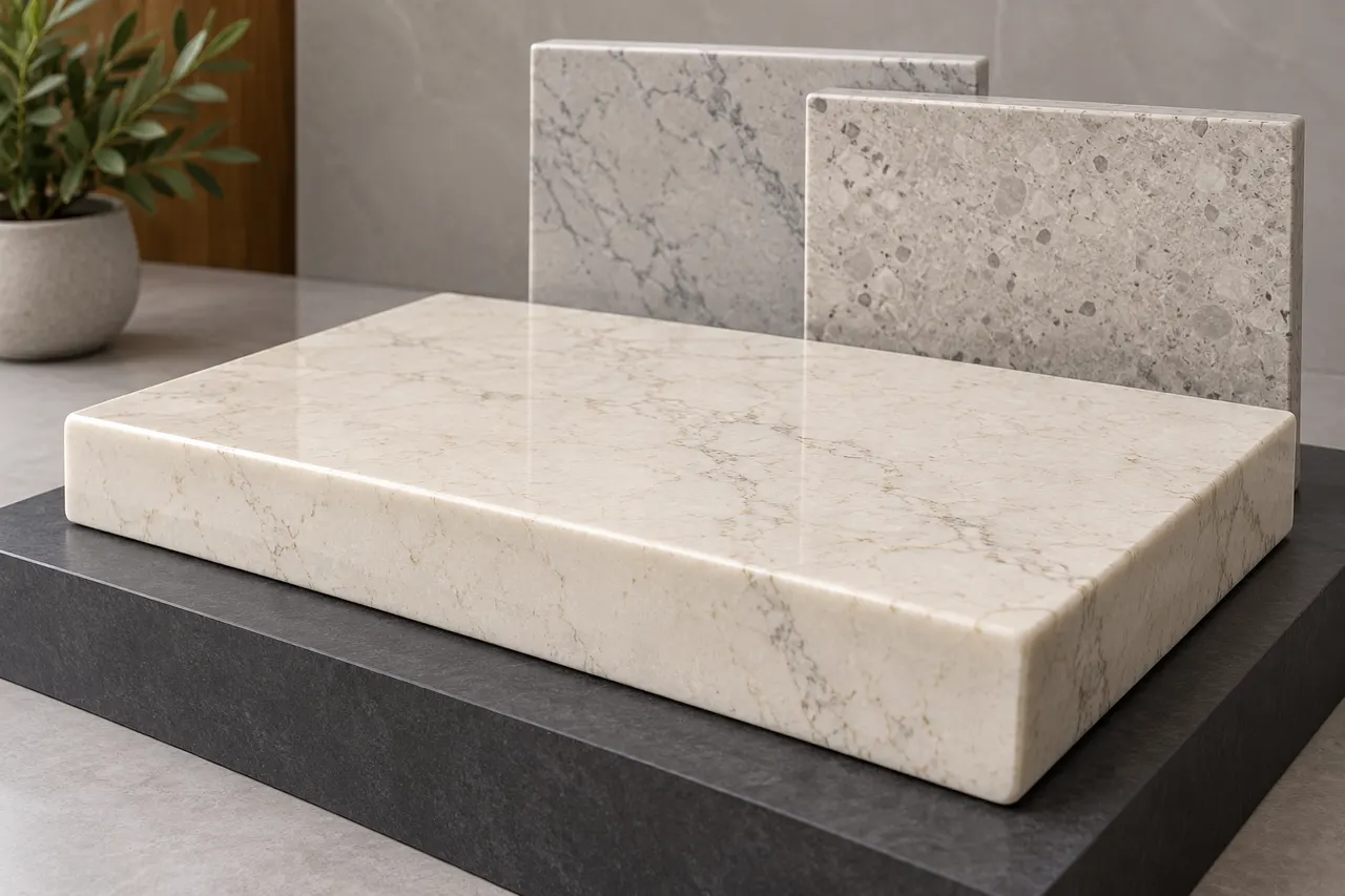 Quartz surface slabs — Red Oak