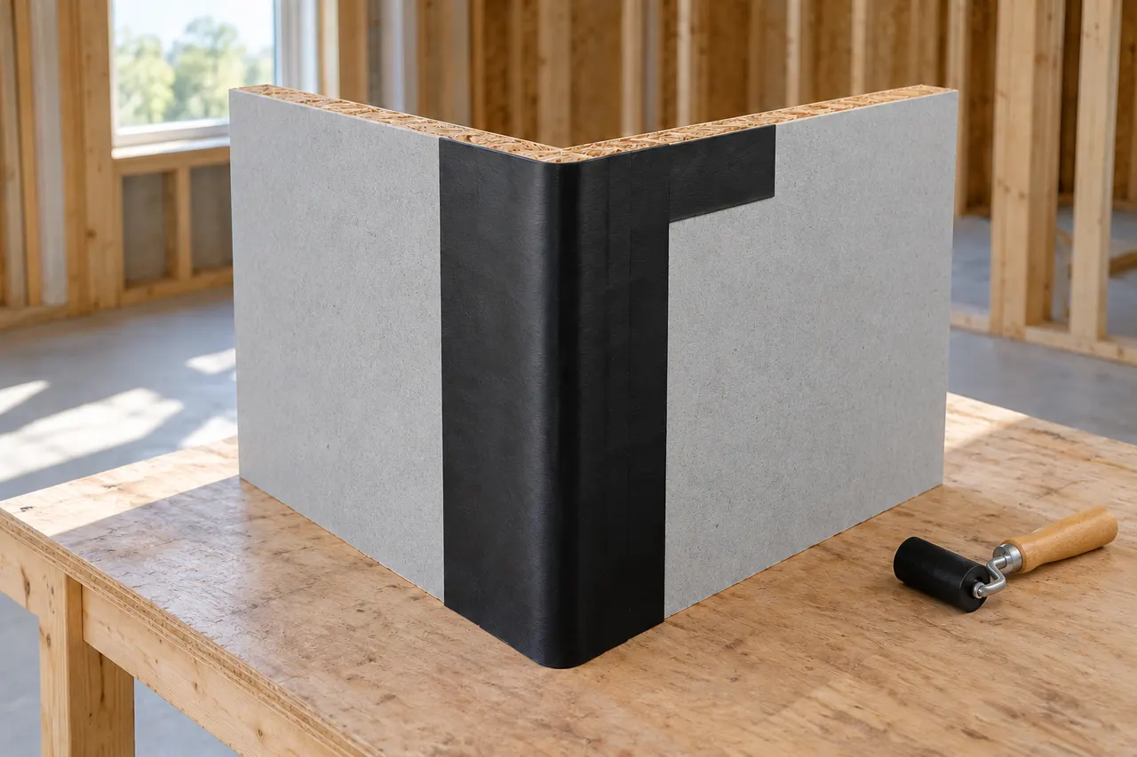 Integrated sheathing and seam treatment — Rowlett