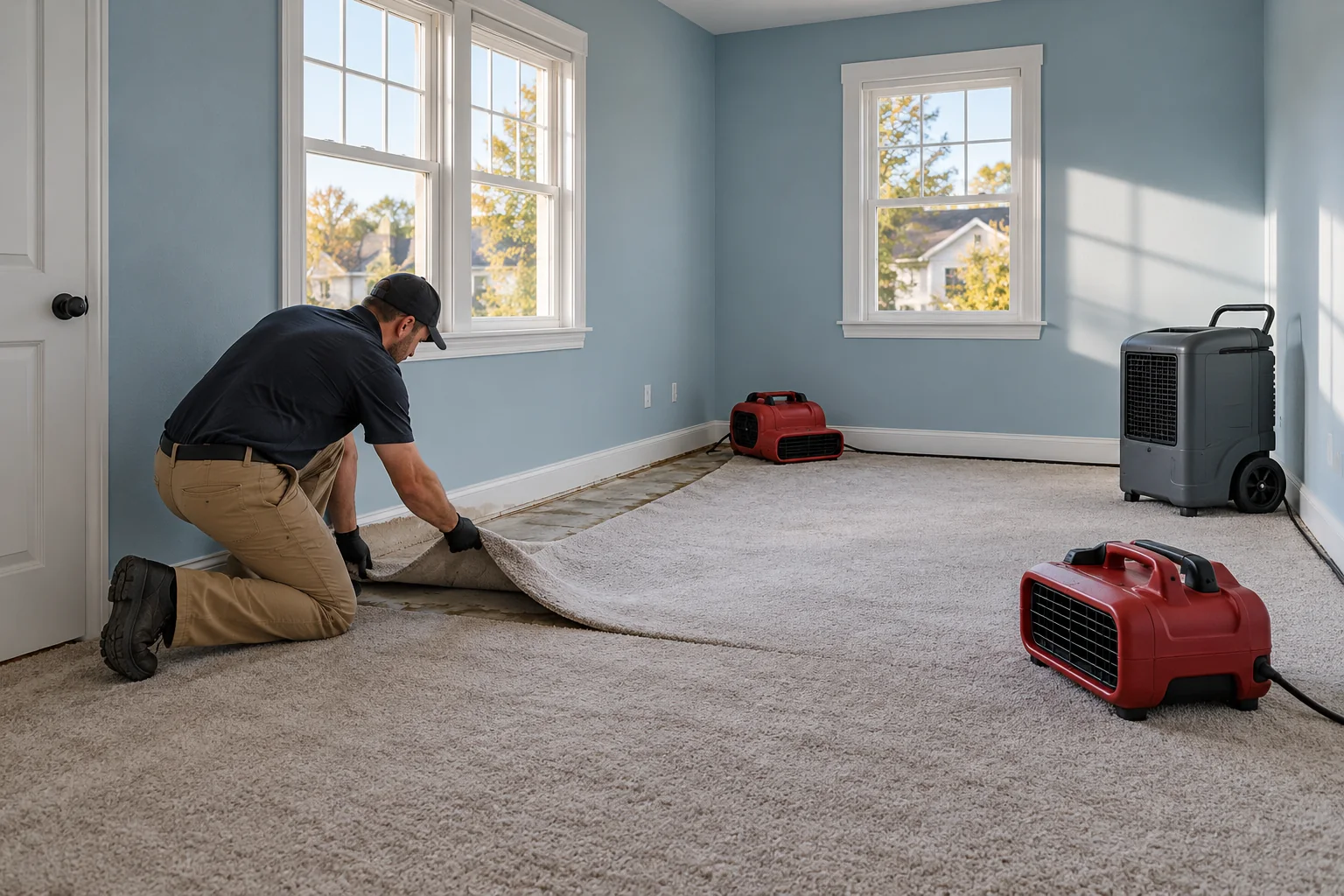 water damage restoration concept · Arlington