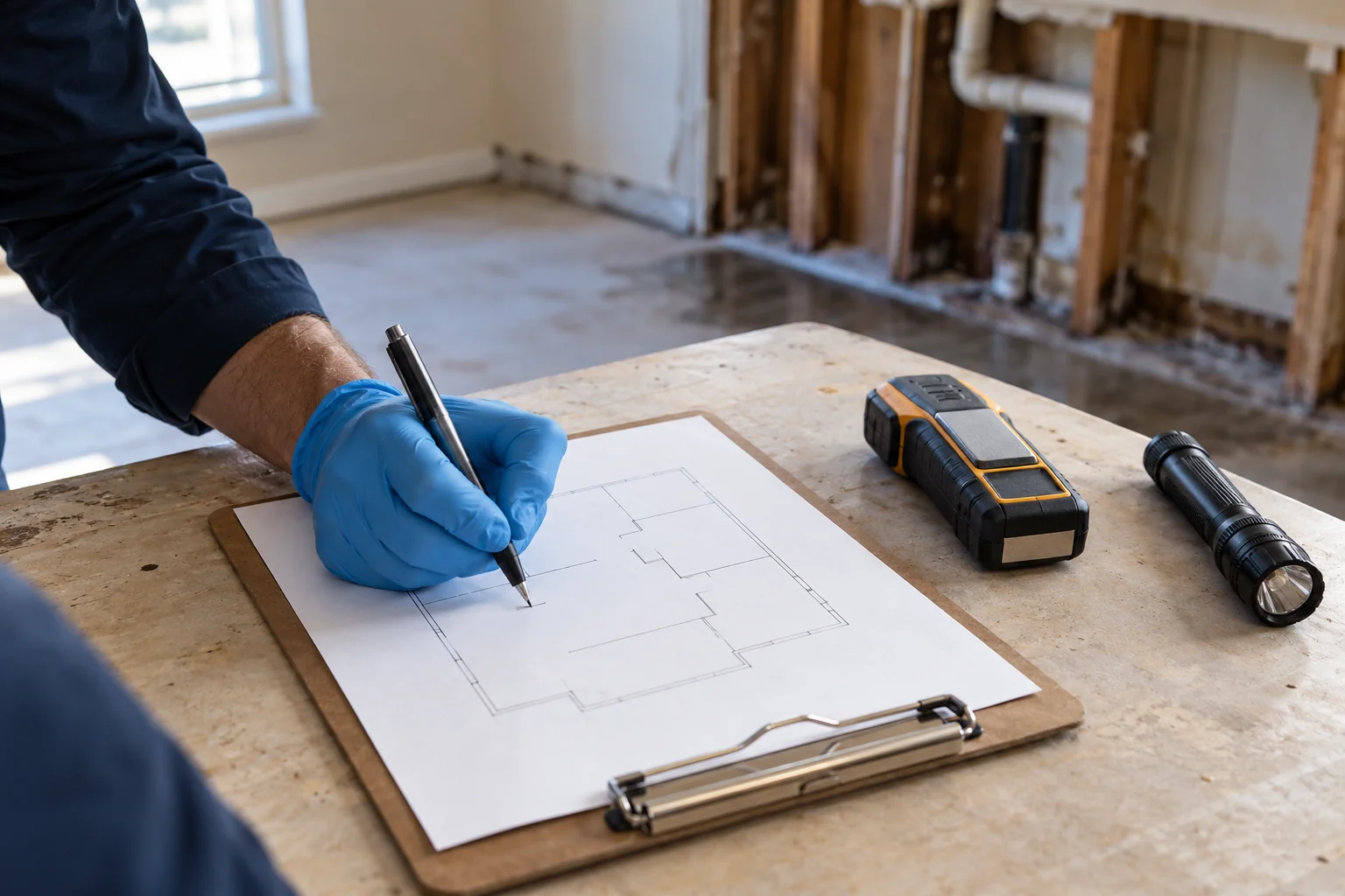 water damage restoration concept · Dallas