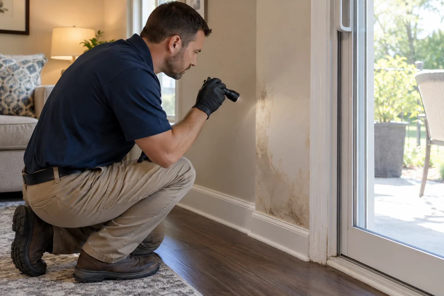 water damage restoration concept · Lewisville