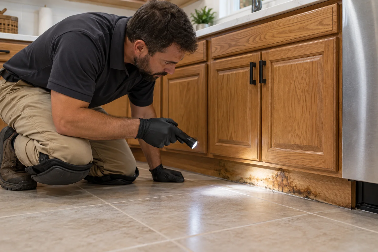 water damage restoration concept · Red Oak