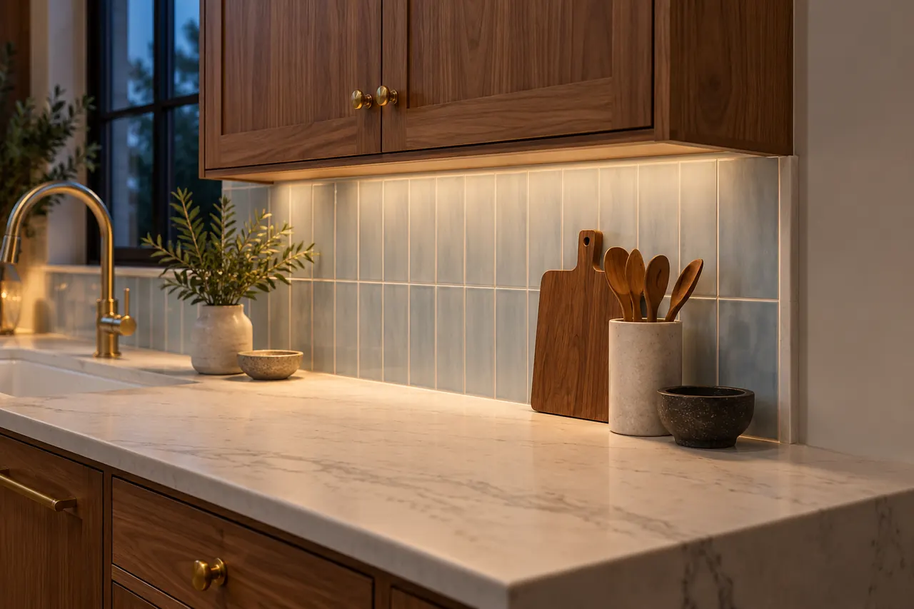 backsplash installation concept · Mansfield