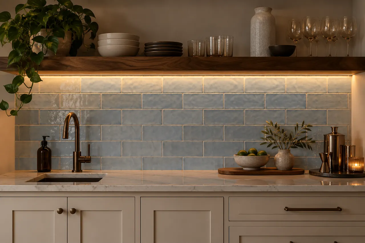 backsplash installation concept · Mansfield