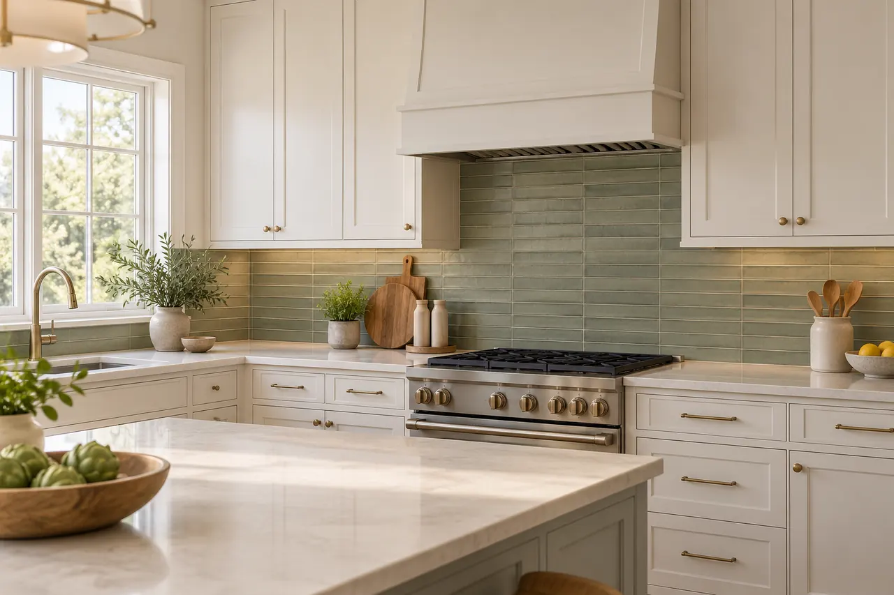 backsplash installation concept · Mesquite