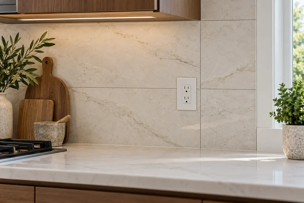 backsplash installation concept · Mesquite