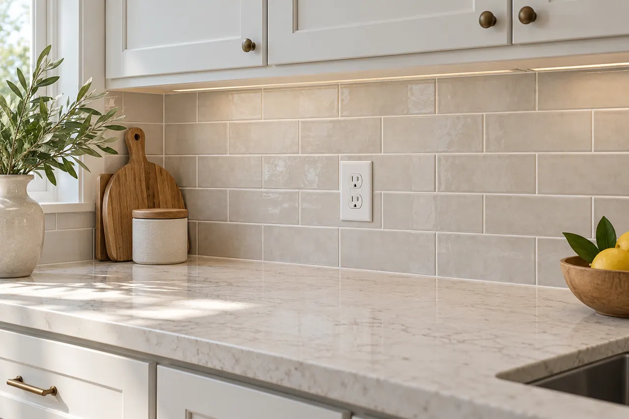 backsplash installation concept · Mesquite