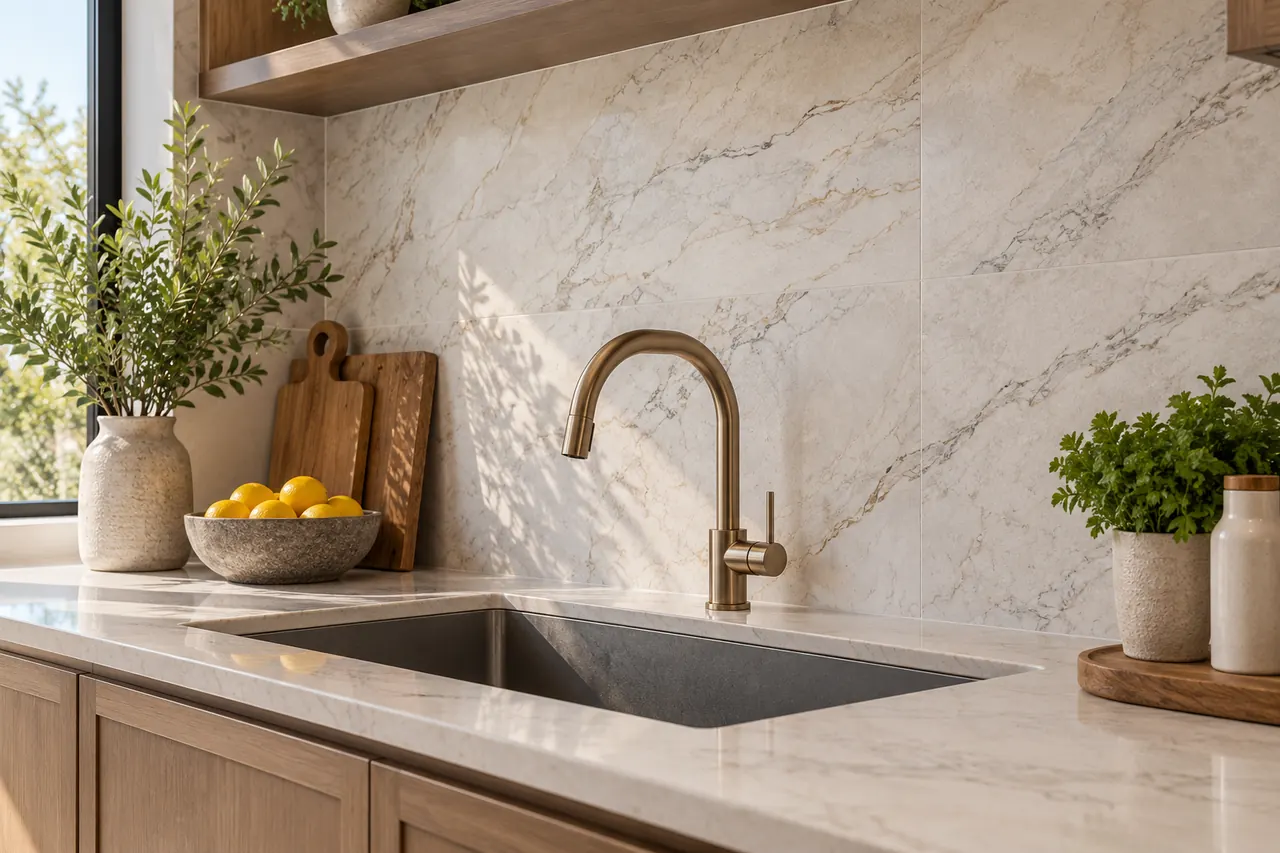 backsplash installation concept · Mesquite