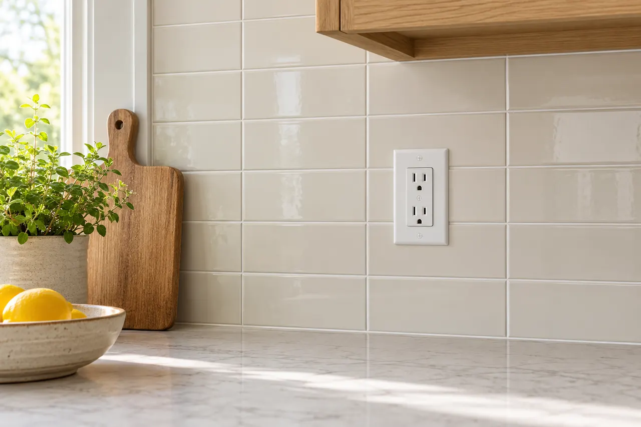 backsplash installation concept · Red Oak