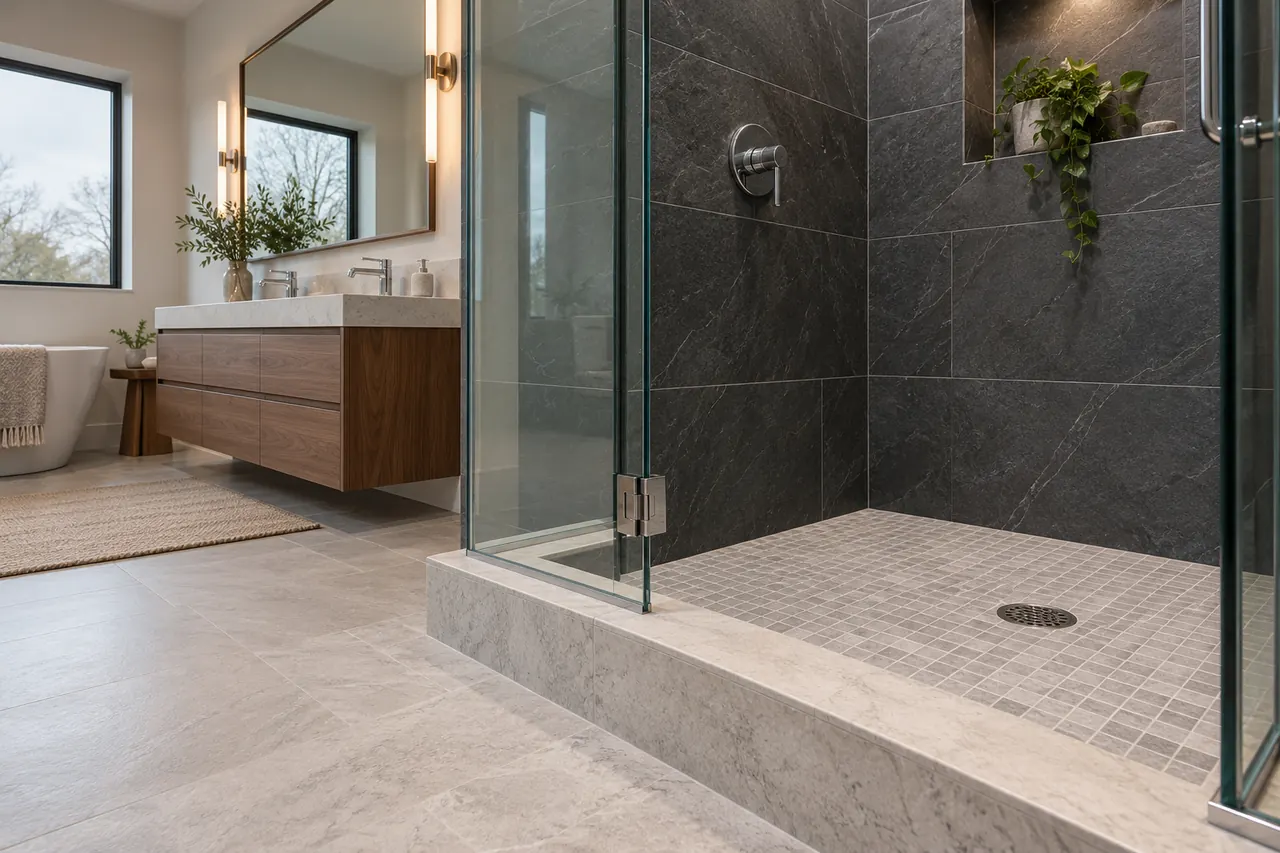 bathroom remodeling concept · Red Oak