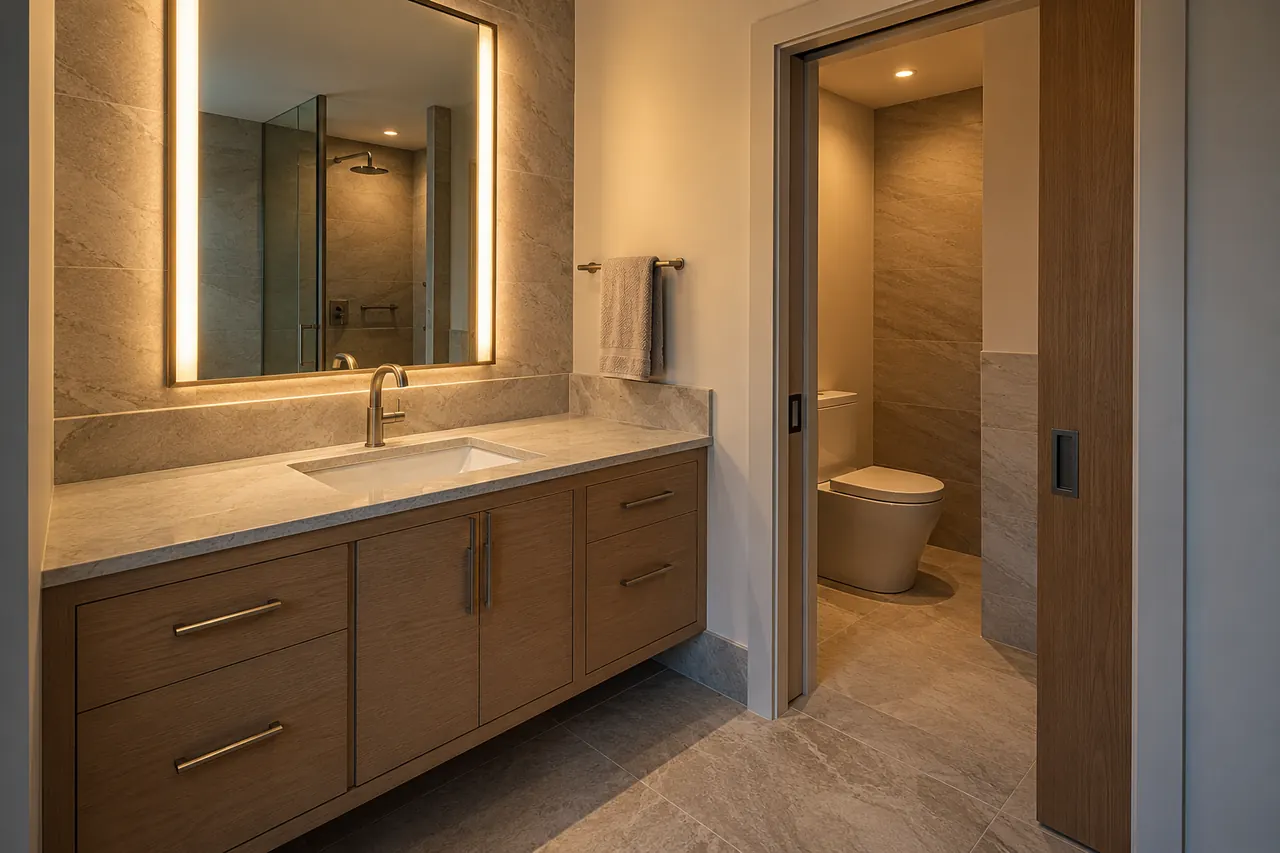 bathroom remodeling concept · Red Oak