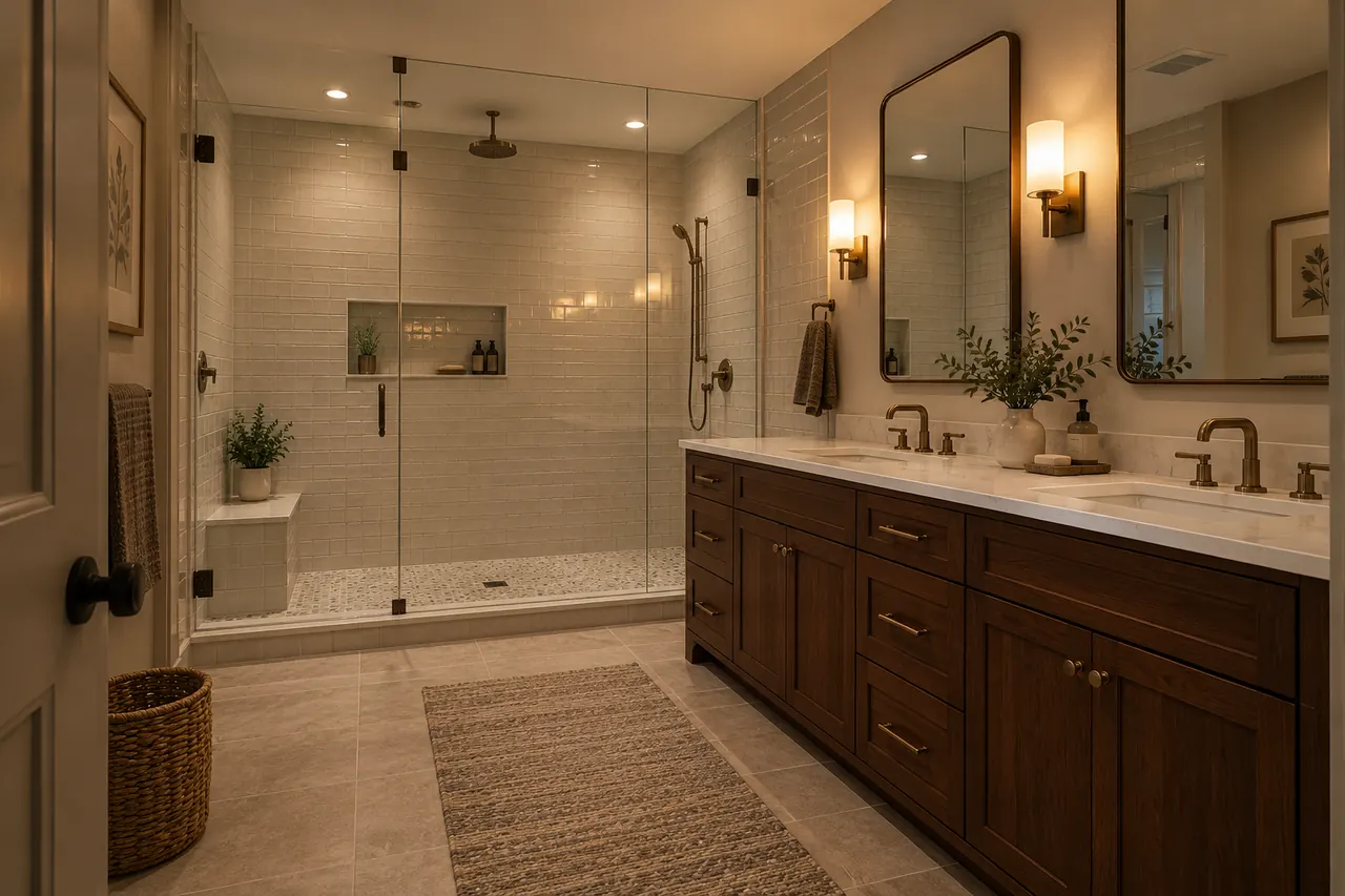 bathroom remodeling concept · Red Oak