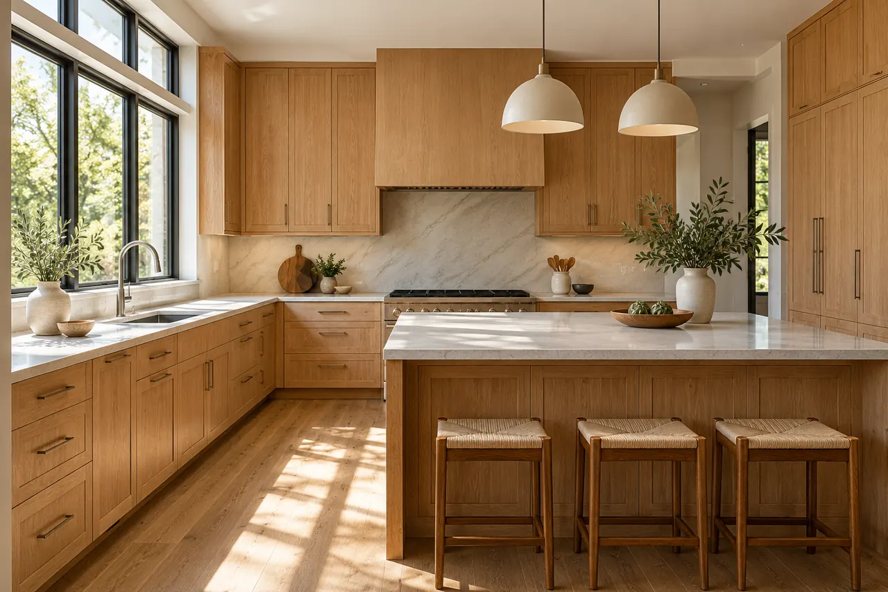 cabinet installation concept · Red Oak