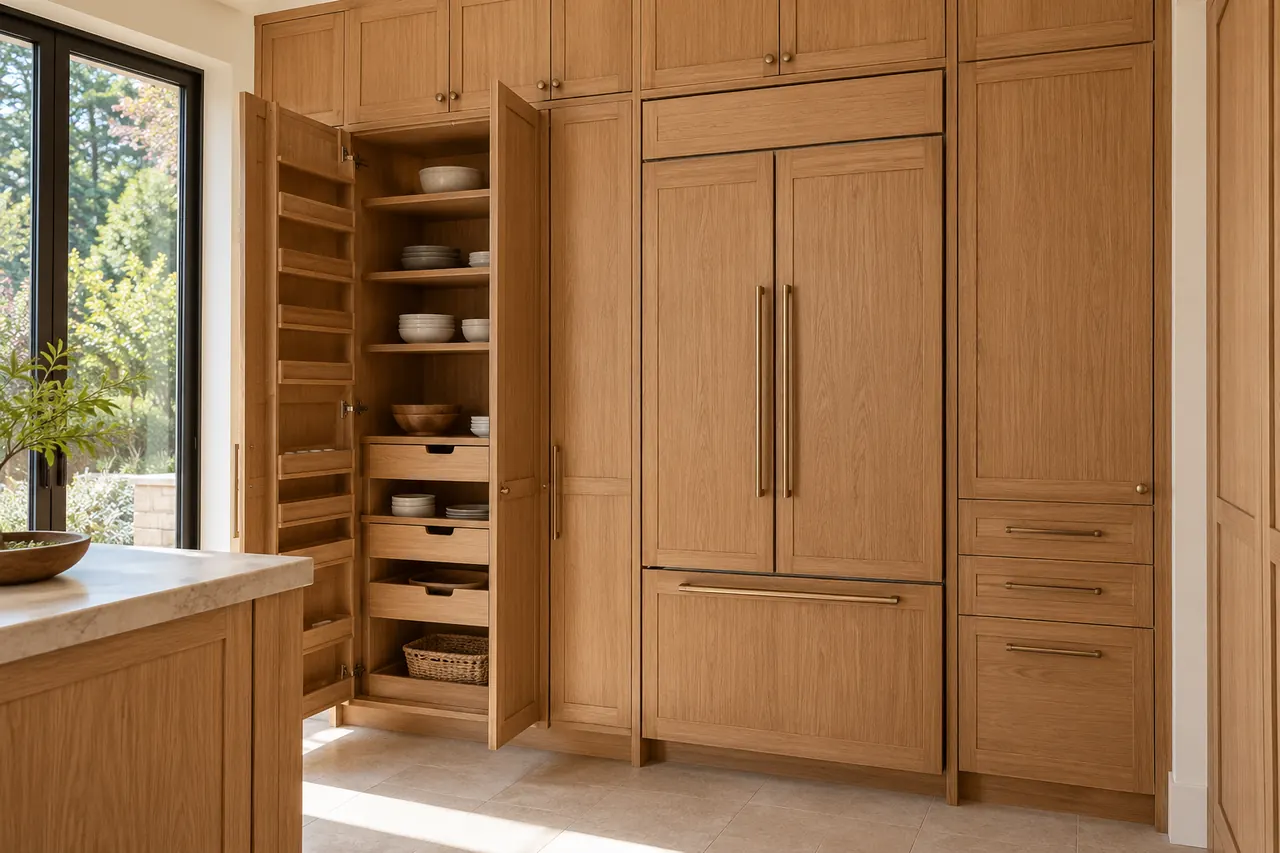 cabinet installation concept · Red Oak
