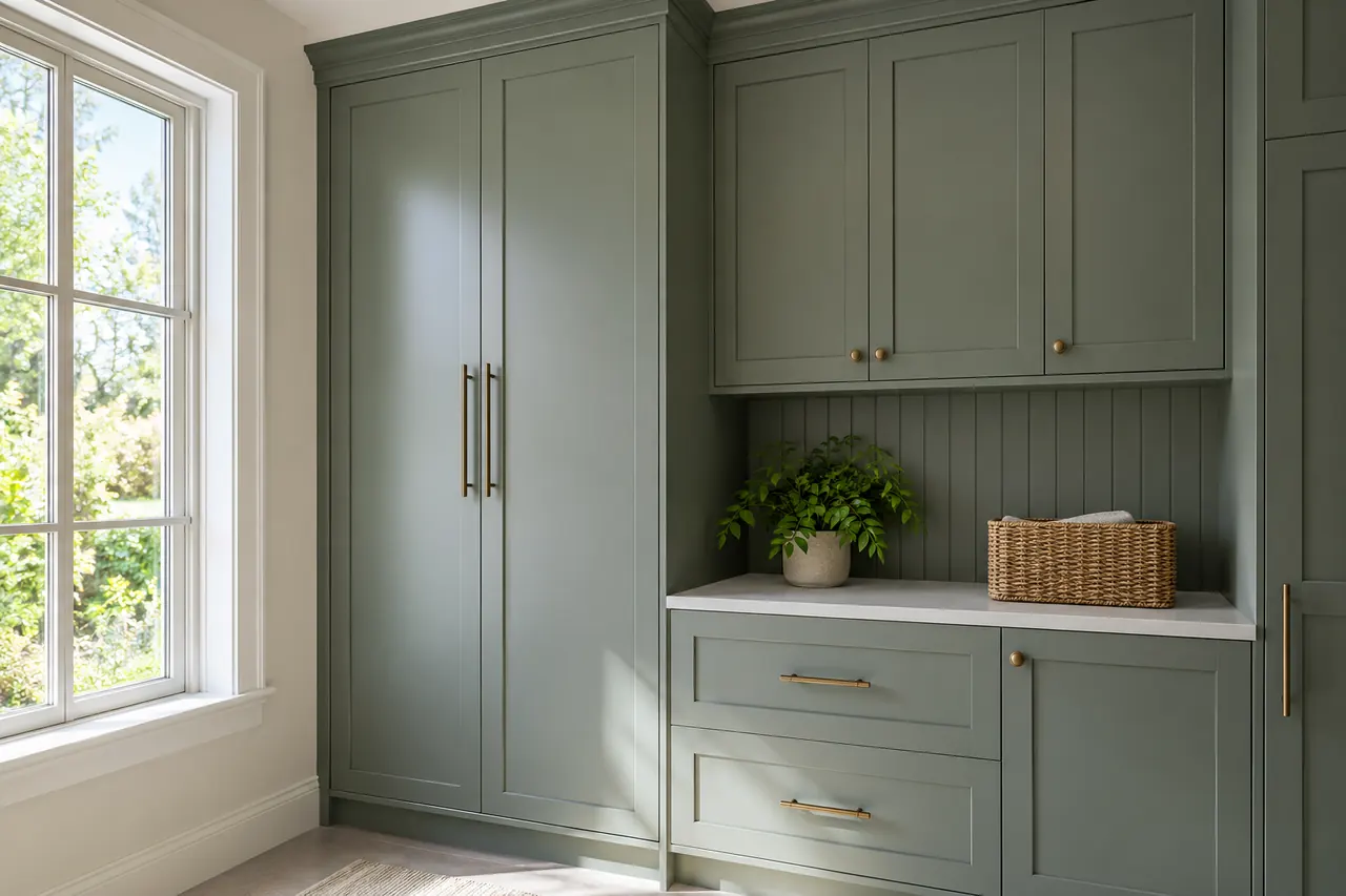 cabinet installation concept · Red Oak
