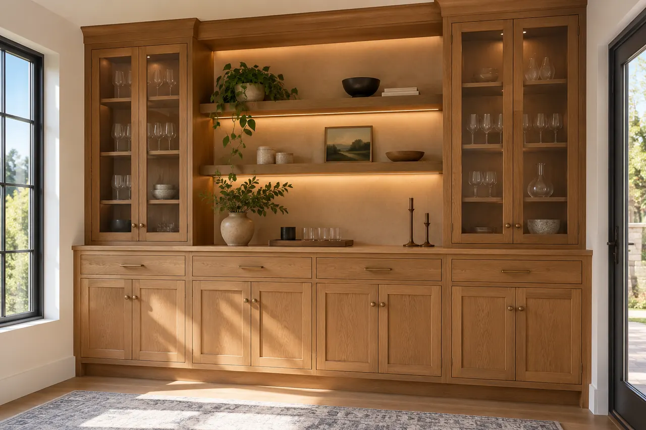 cabinet installation concept · Red Oak