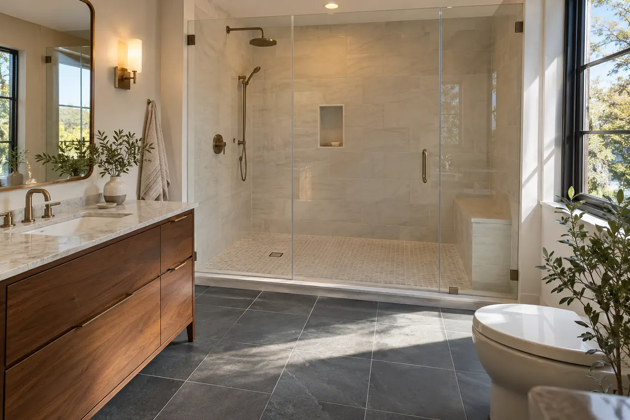 shower remodeling concept · Red Oak