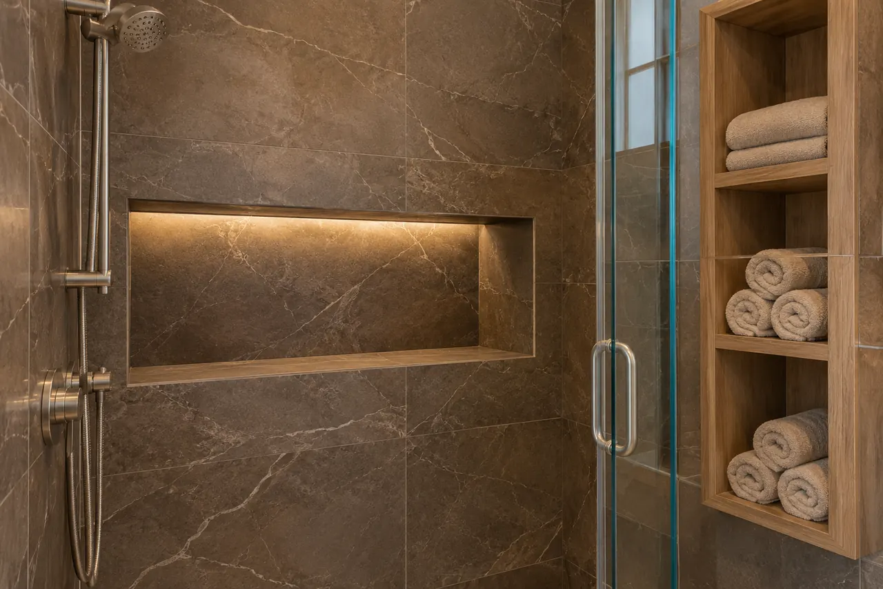 shower remodeling concept · Red Oak