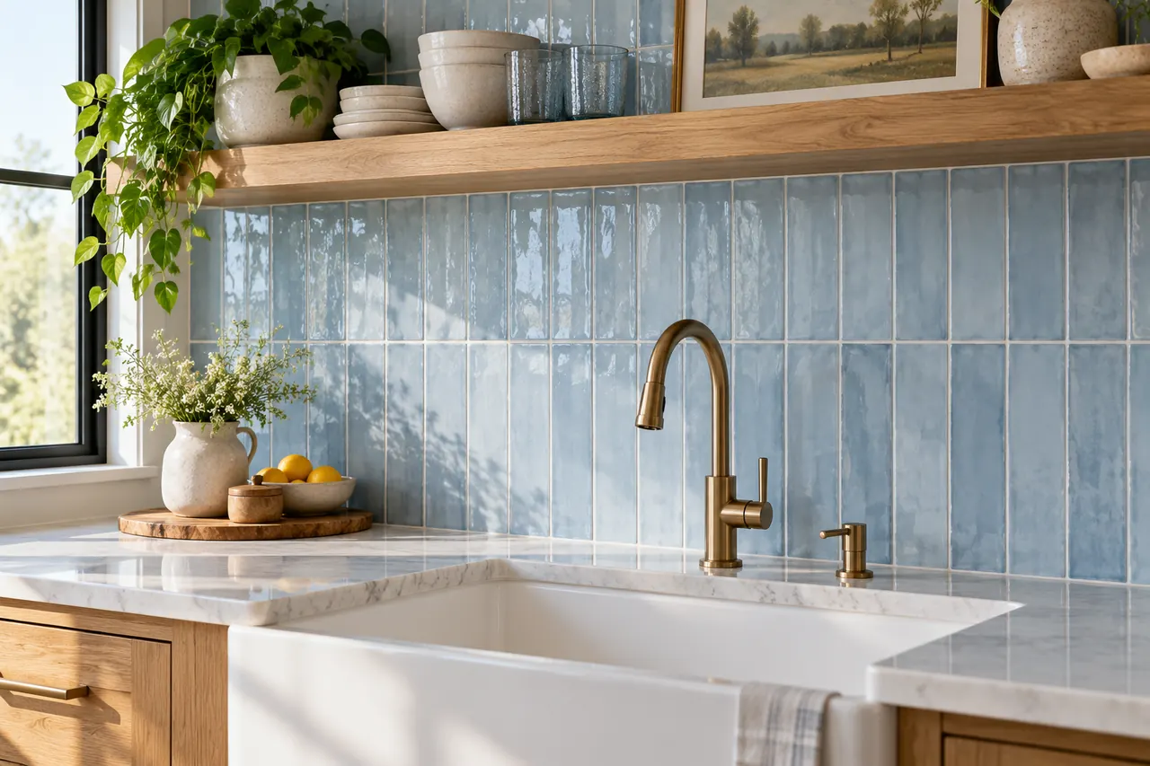 backsplash installation concept · Waxahachie
