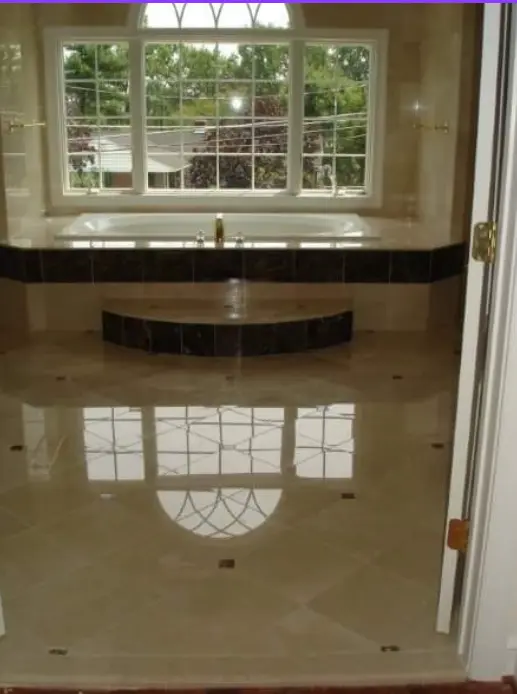 Luxury tiled soaking tub bathroom project in Arlington Texas
