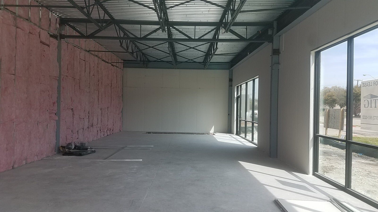 Commercial drywall construction in progress
